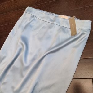 NWT Long 100% Silk Slip Skirt Dusty Blue